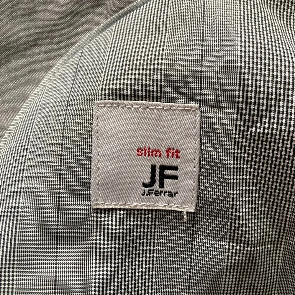 J.Ferrar Suit Mens 40S 33x28 Slim Fit Light Grey 2-Piece Office Prom Graduation